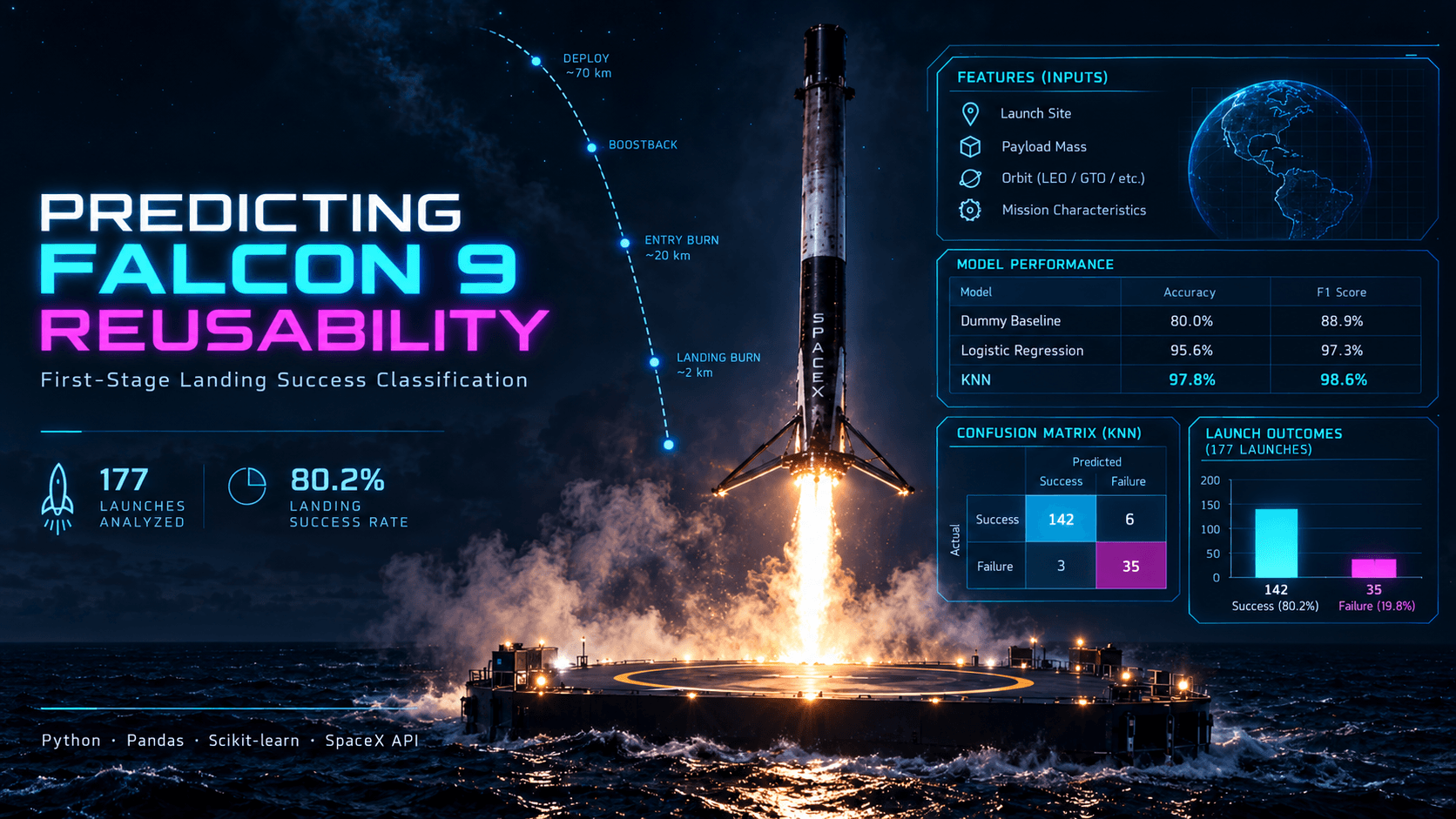 Predicting Falcon 9 Reusability machine learning project cover